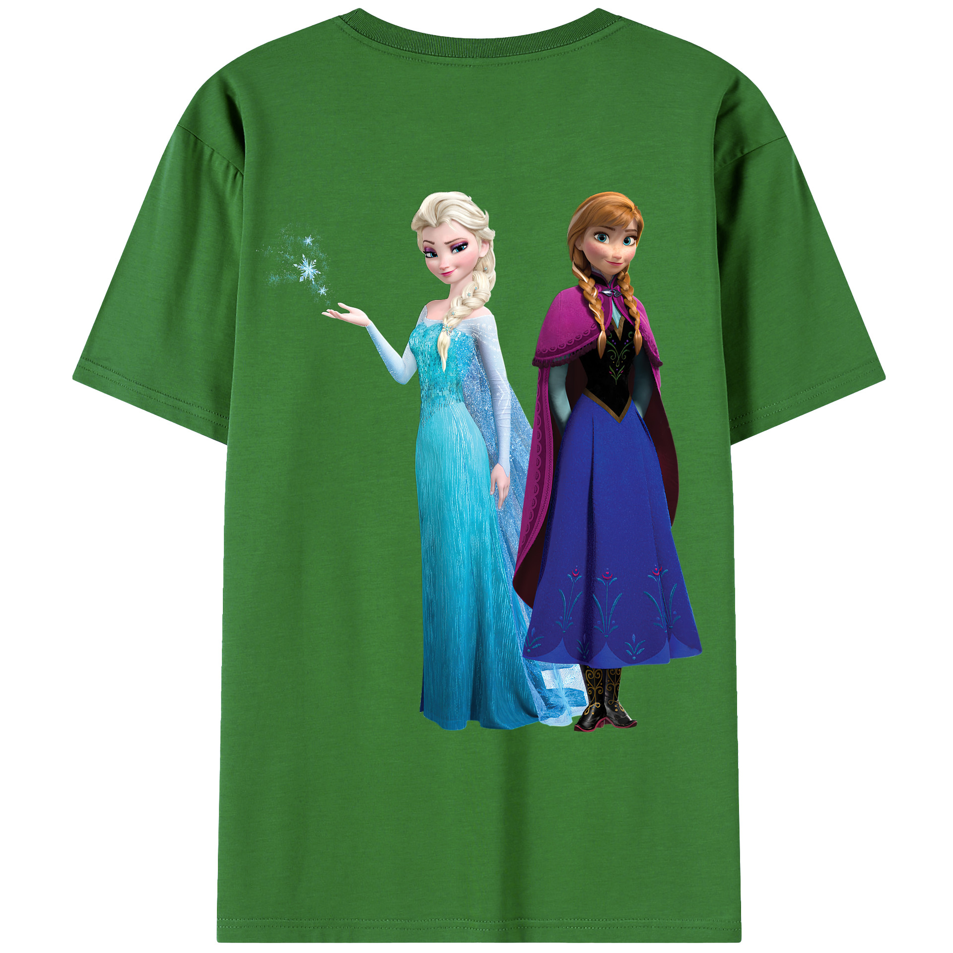 （画像用） アナと雪の女王 アンナ エルサ Frozen Anna Elsa レディース半袖Tシャツ(バックプリント)